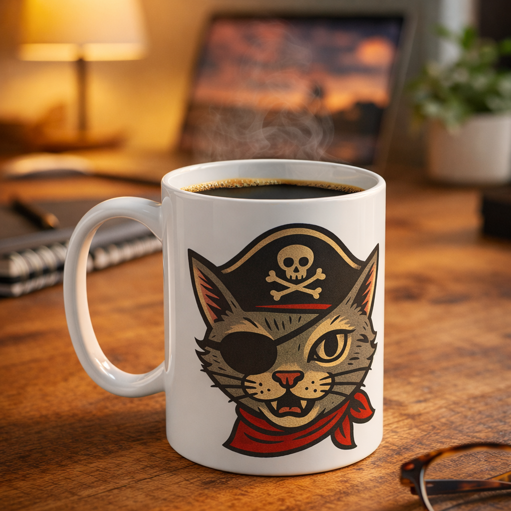 Wholesale ​Pirate Cat Mug - Shady Front
