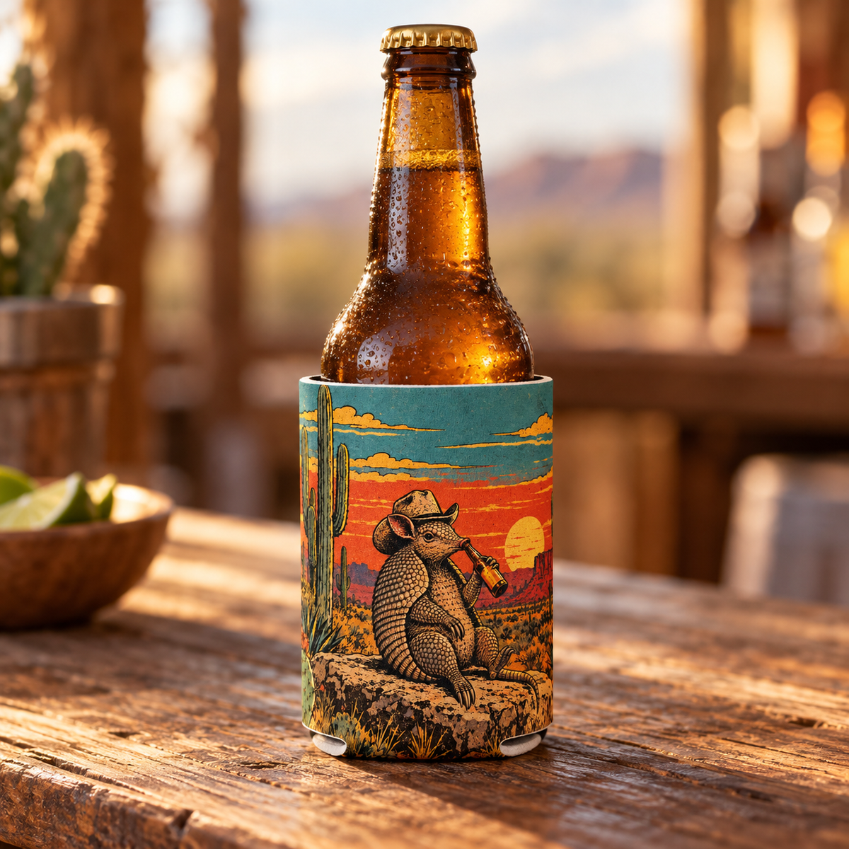 Wholesale Funny Armadillo Happy Hour Koozie - Shady Front