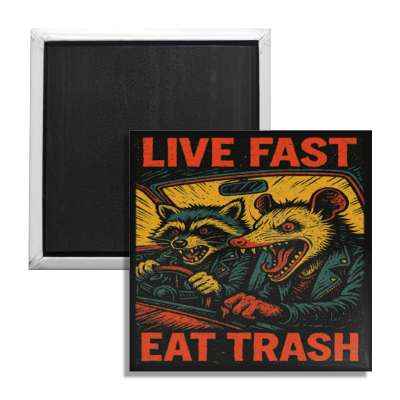 Wholesale ​Live Fast Eat Trash Fridge Magnet - Shady Front