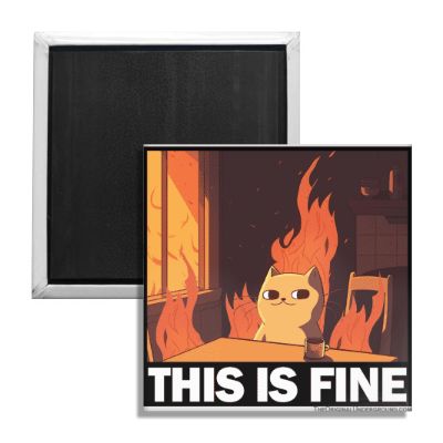 Wholesale ​This Is Fine Cat Fridge Magnet - Shady Front
