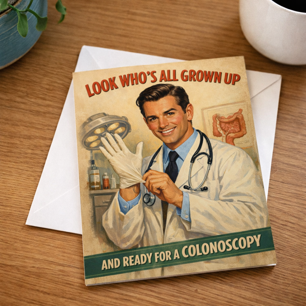 Wholesale ​Look Who's Ready for a Colonoscopy Birthday Card - Shady Front