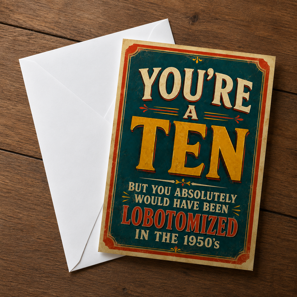 Wholesale ​You're a Ten, But Would Have Been Lobotomized Greeting Card - Shady Front