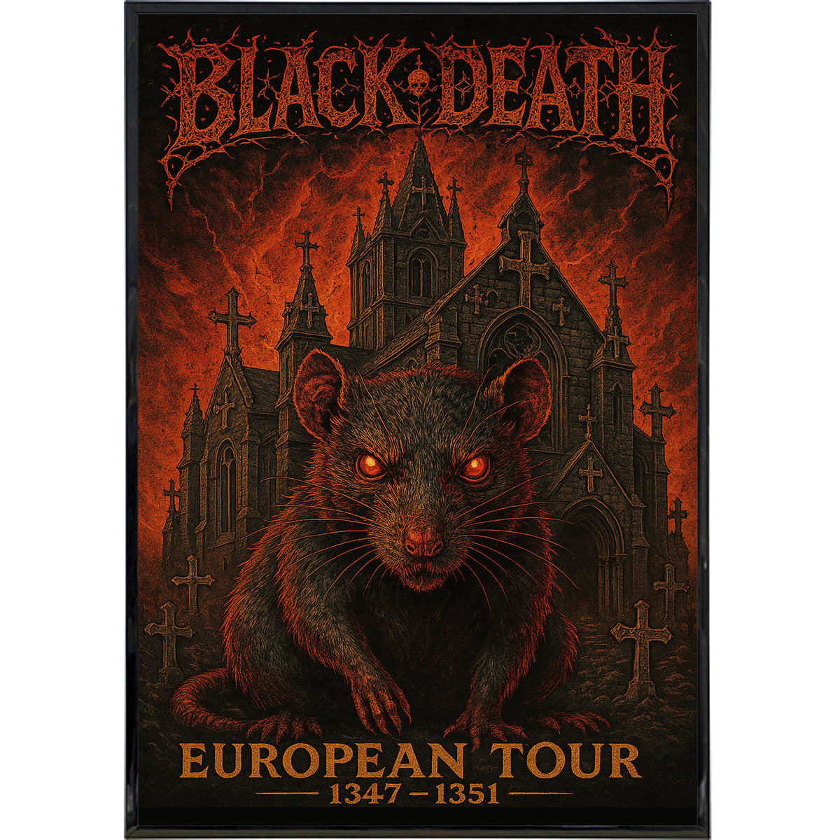 Wholesale ​Black Death European Tour Poster Print - Shady Front