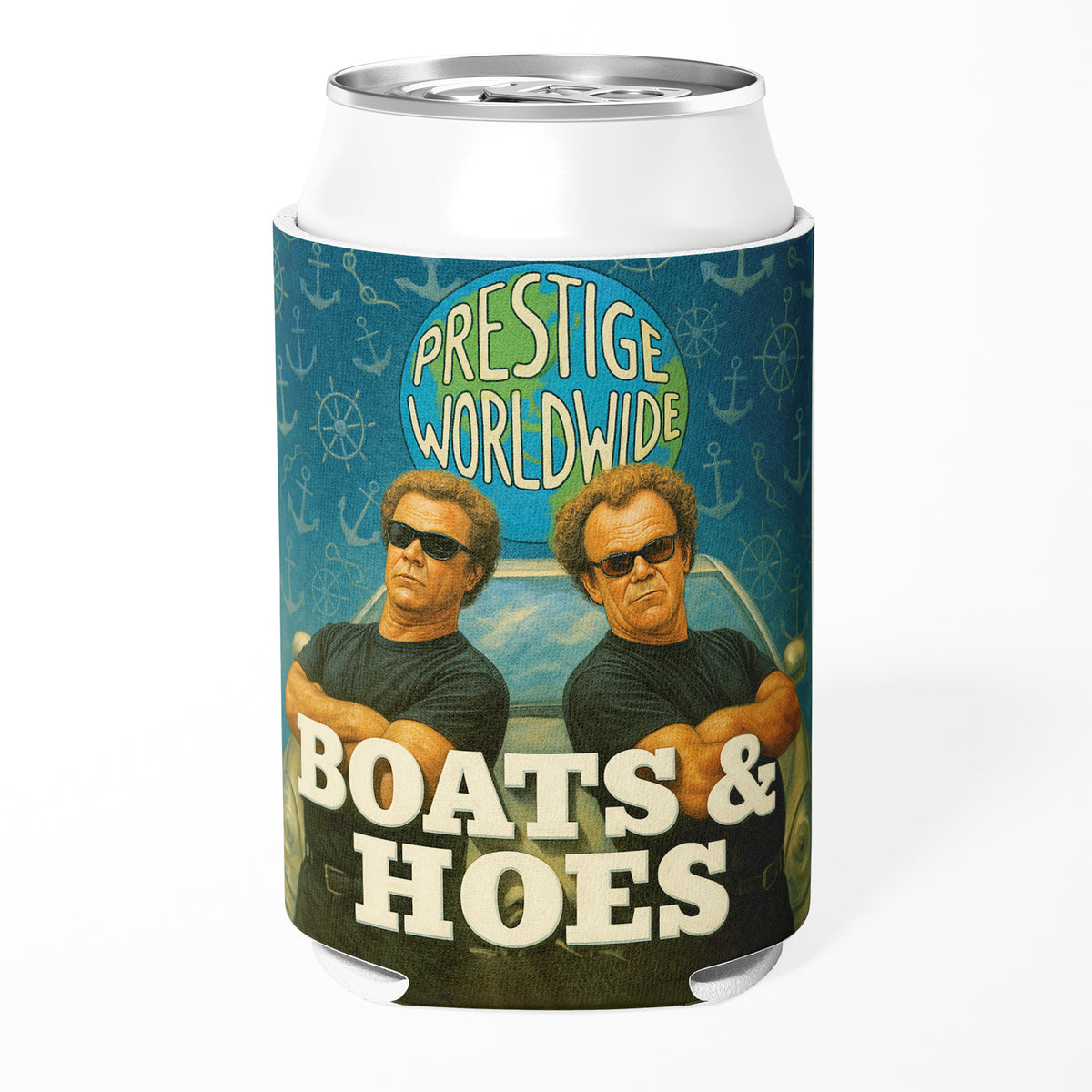 Wholesale ​Prestige Worldwide "Boats and Hoes" Can Cooler - Shady Front