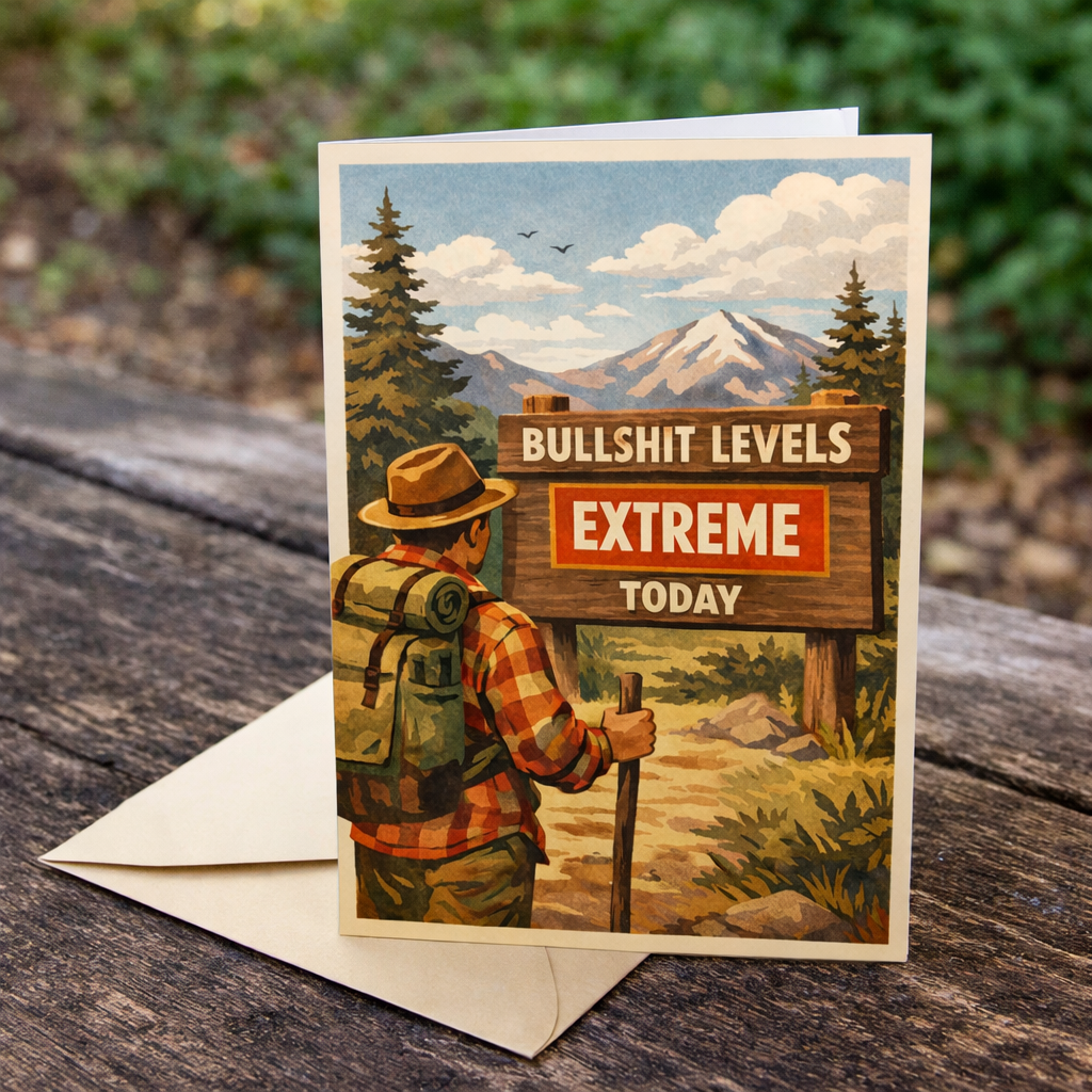 Wholesale ​Bullshit Levels Extreme Today Card - Shady Front