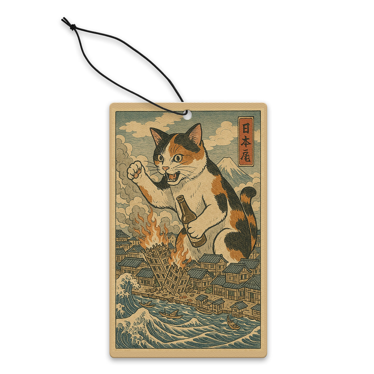 Wholesale ​Cat Destroying City Ukiyo-E Air Freshener - Shady Front