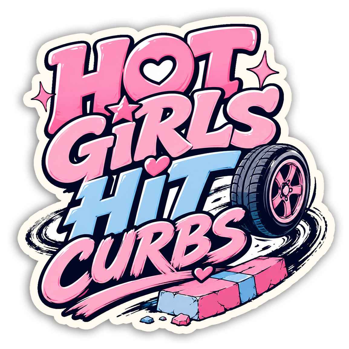 Wholesale ​Hot Girls Hit Curbs Sticker - Shady Front