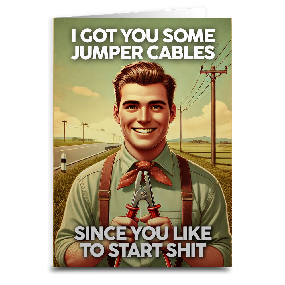 Wholesale ​I Got You Some Jumper Cables Greeting Card - Shady Front