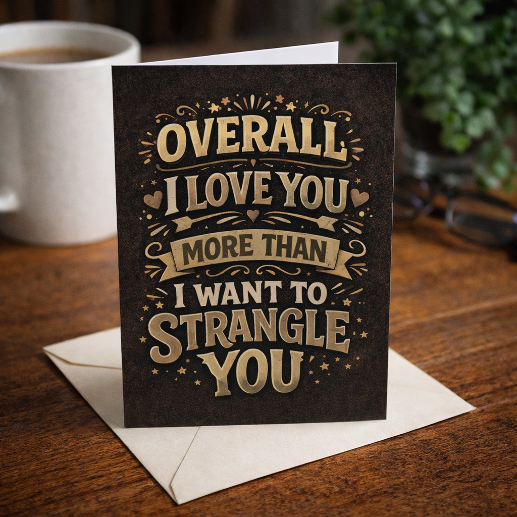 Wholesale ​I Love You More Than I Want To Strangle You Card - Shady Front