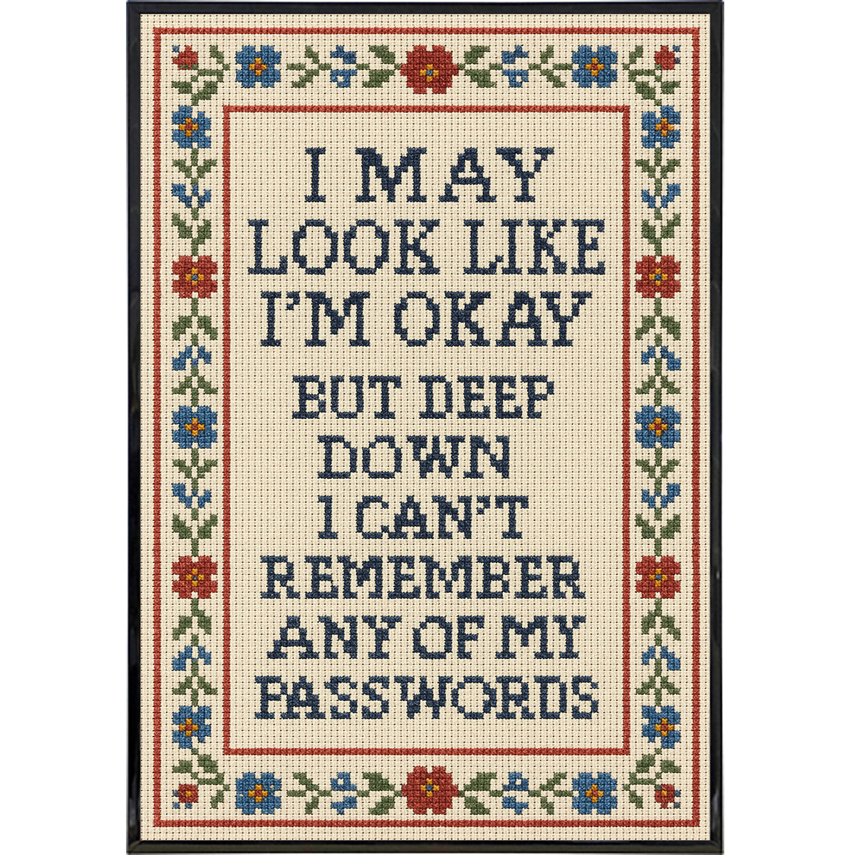 Wholesale ​I May Look Like I'm Okay Needlepoint Poster Print - Shady Front