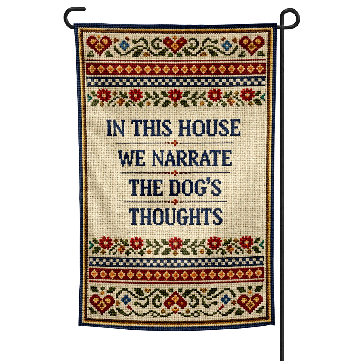 Wholesale ​In This House We Narrate the Dog's Thoughts Garden Flag - Shady Front