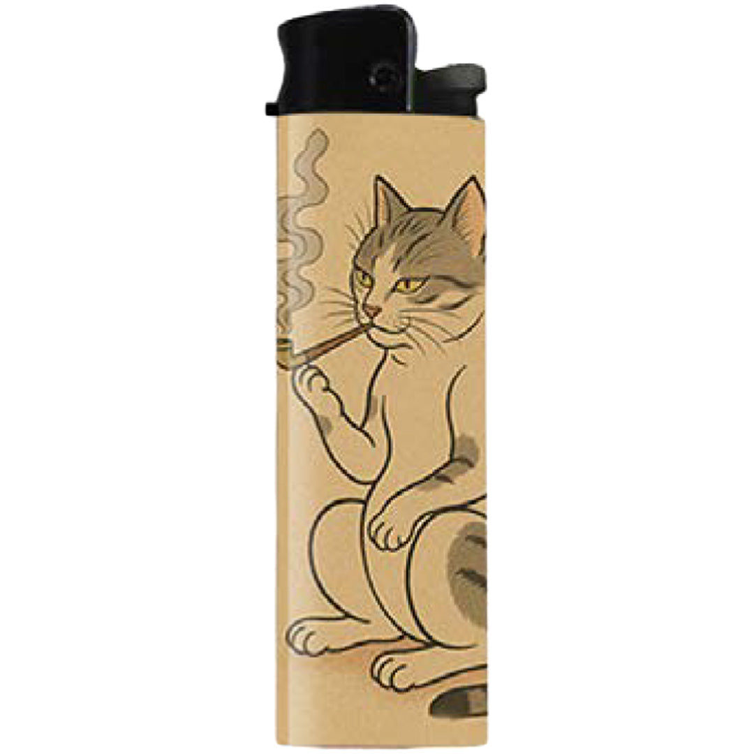 Wholesale ​Japanese Cat Smoking a Pipe Lighter - Shady Front