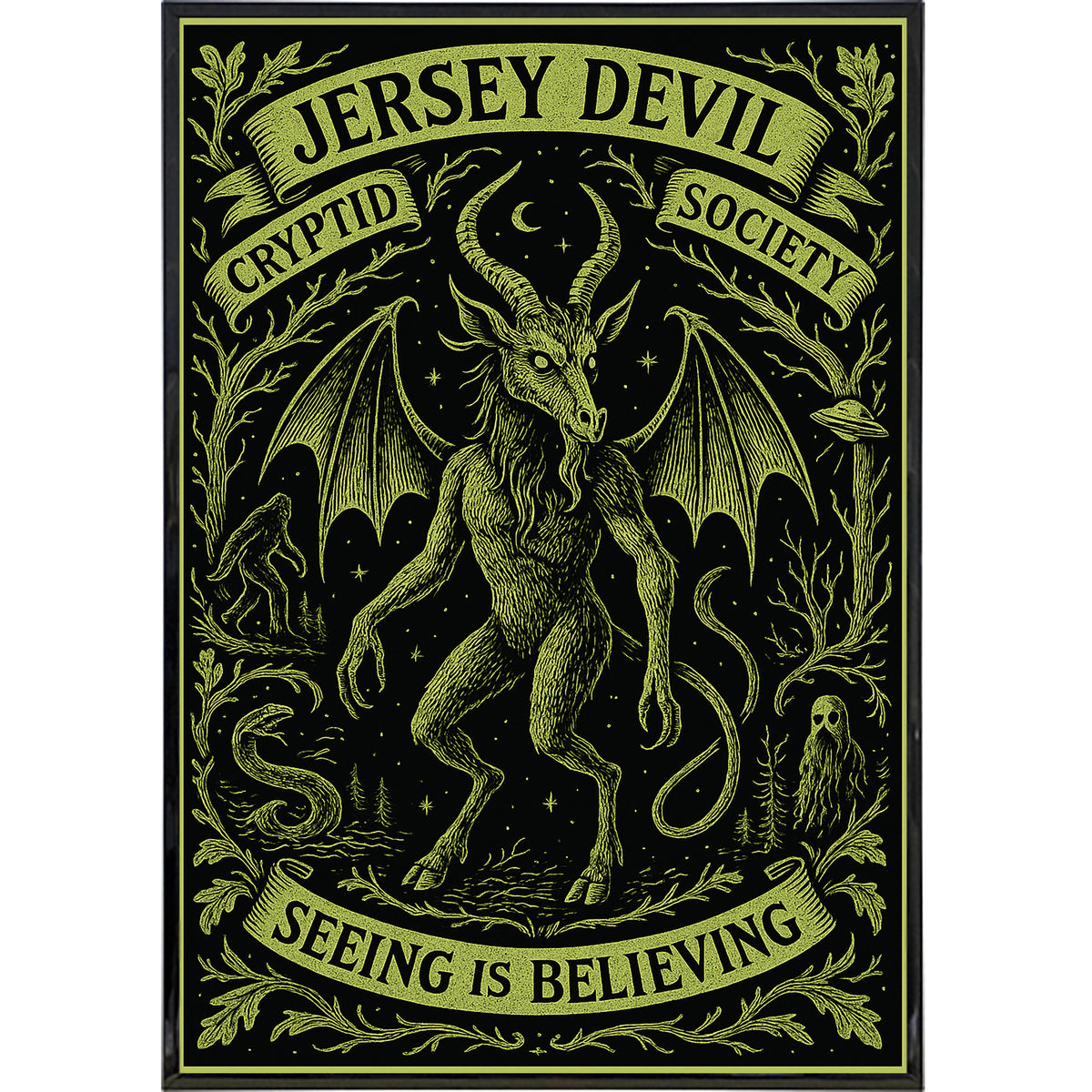 Wholesale ​Jersey Devil Cryptid Society Poster Print - Shady Front