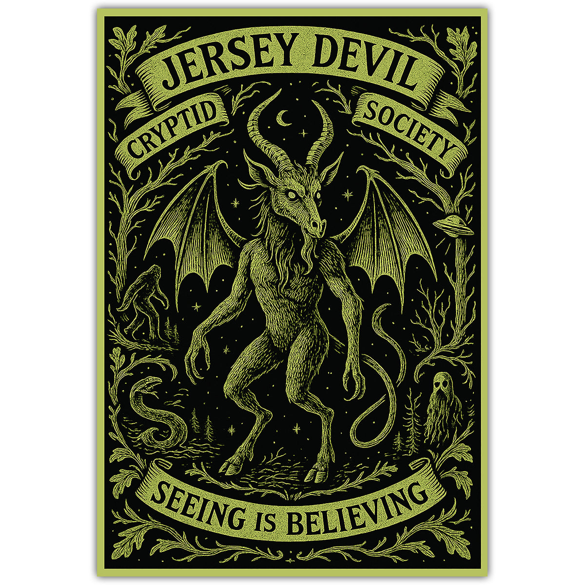 Wholesale ​Jersey Devil Cryptid Society Flexible Magnet - Shady Front