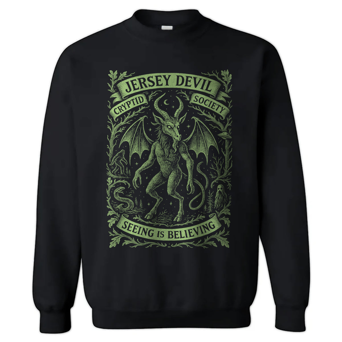Wholesale ​Jersey Devil Cryptid Society Crewneck Sweatshirt - Shady Front