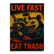Wholesale ​Live Fast Eat Trash Greeting Card - Shady Front