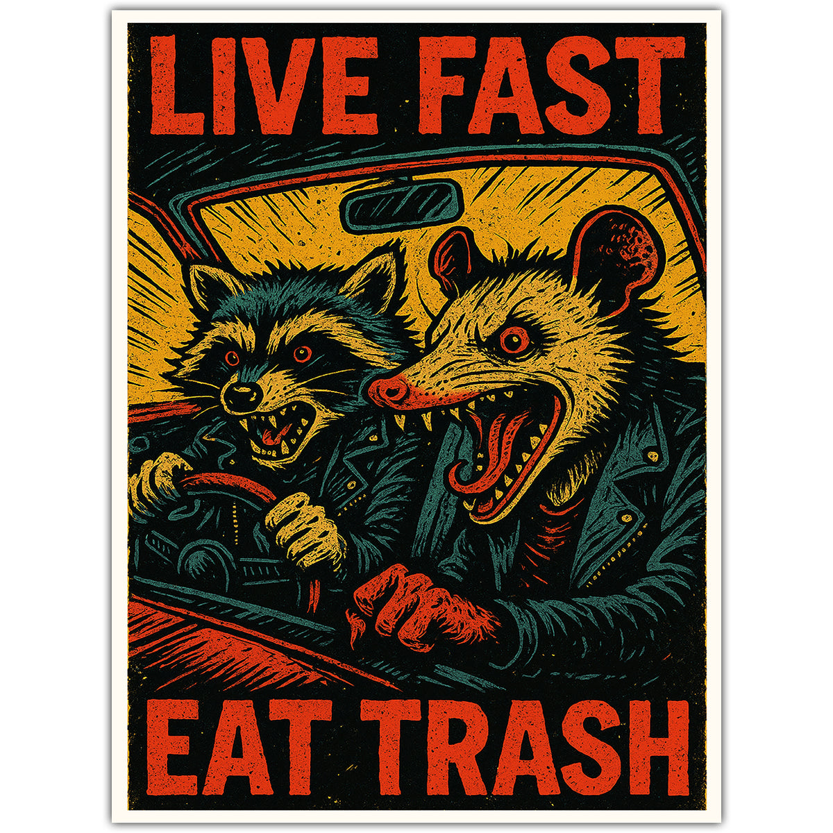 Wholesale ​Live Fast Eat Trash Sticker - Shady Front