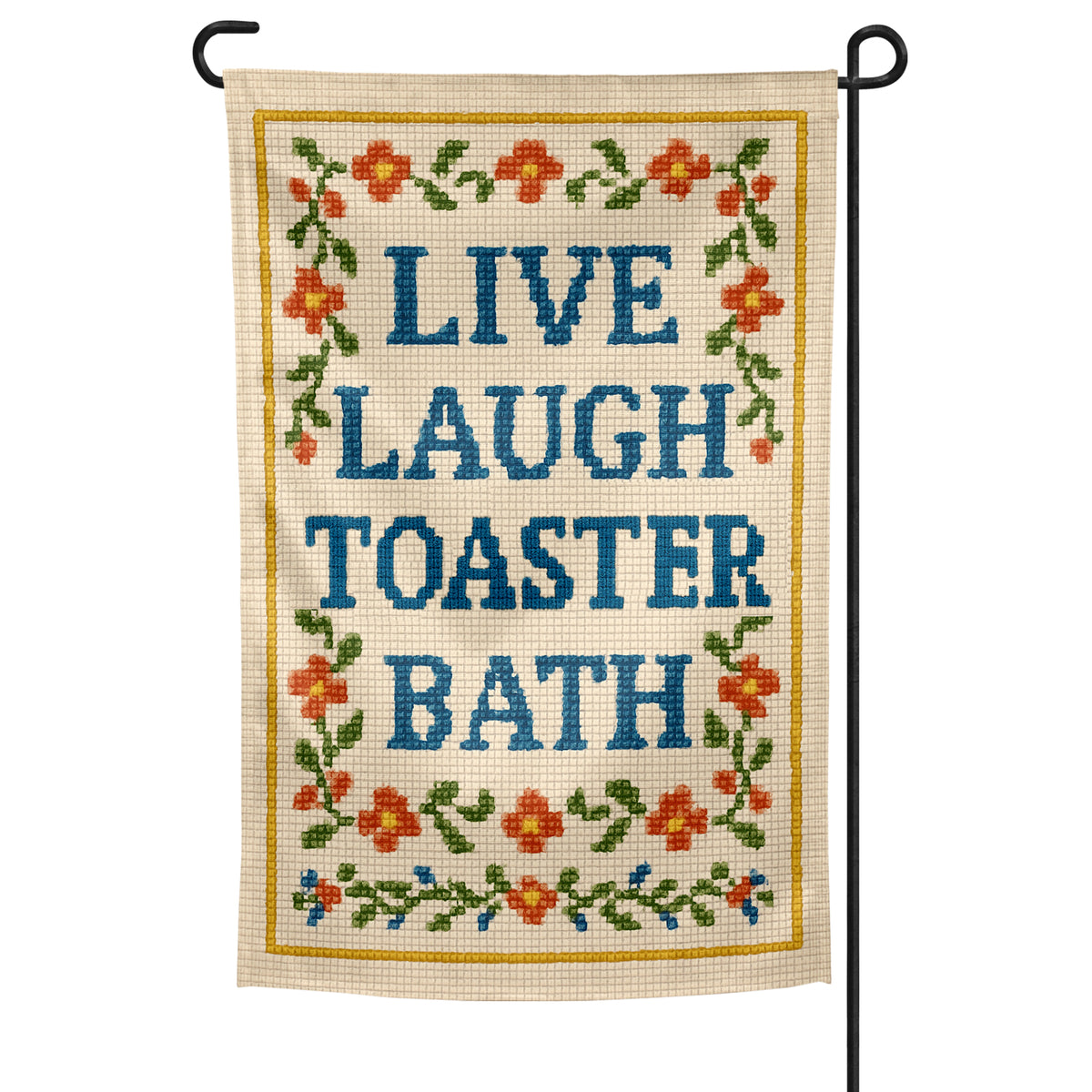 Wholesale ​Live Laugh Toaster Bath Needlepoint Garden Flag - Shady Front