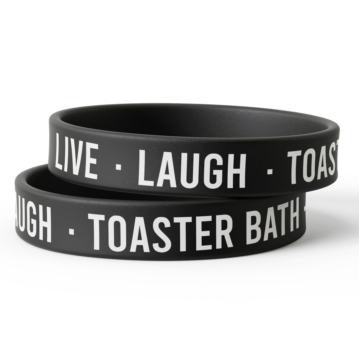 Wholesale ​Live Laugh Toaster Bath Silicone Wristband - Shady Front