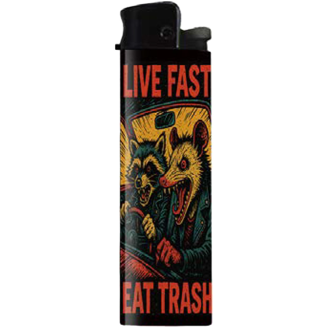 Wholesale ​Live Fast Eat Trash Lighter - Shady Front