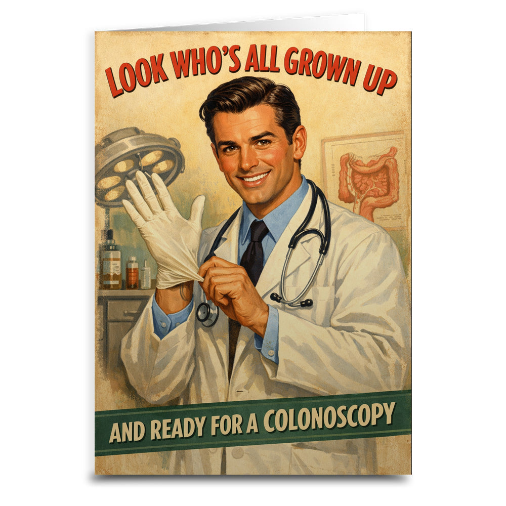 Wholesale ​Look Who's Ready for a Colonoscopy Birthday Card - Shady Front