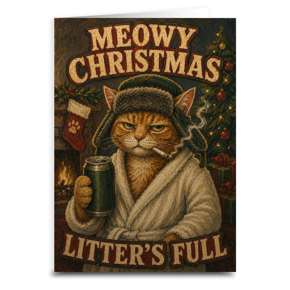 Wholesale ​Meowy Christmas Litters Full Christmas Card - Shady Front