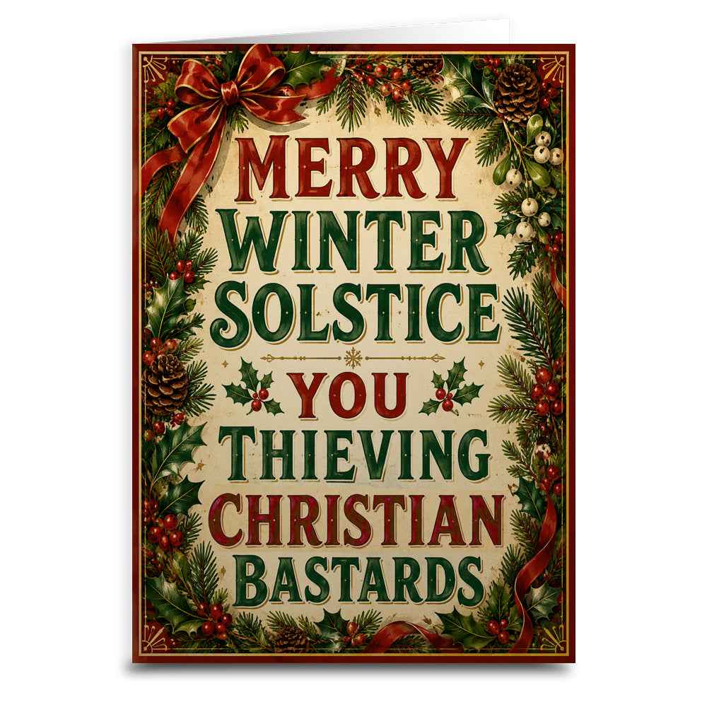 Merry Winter Solstice Thieving Holiday Greeting Card