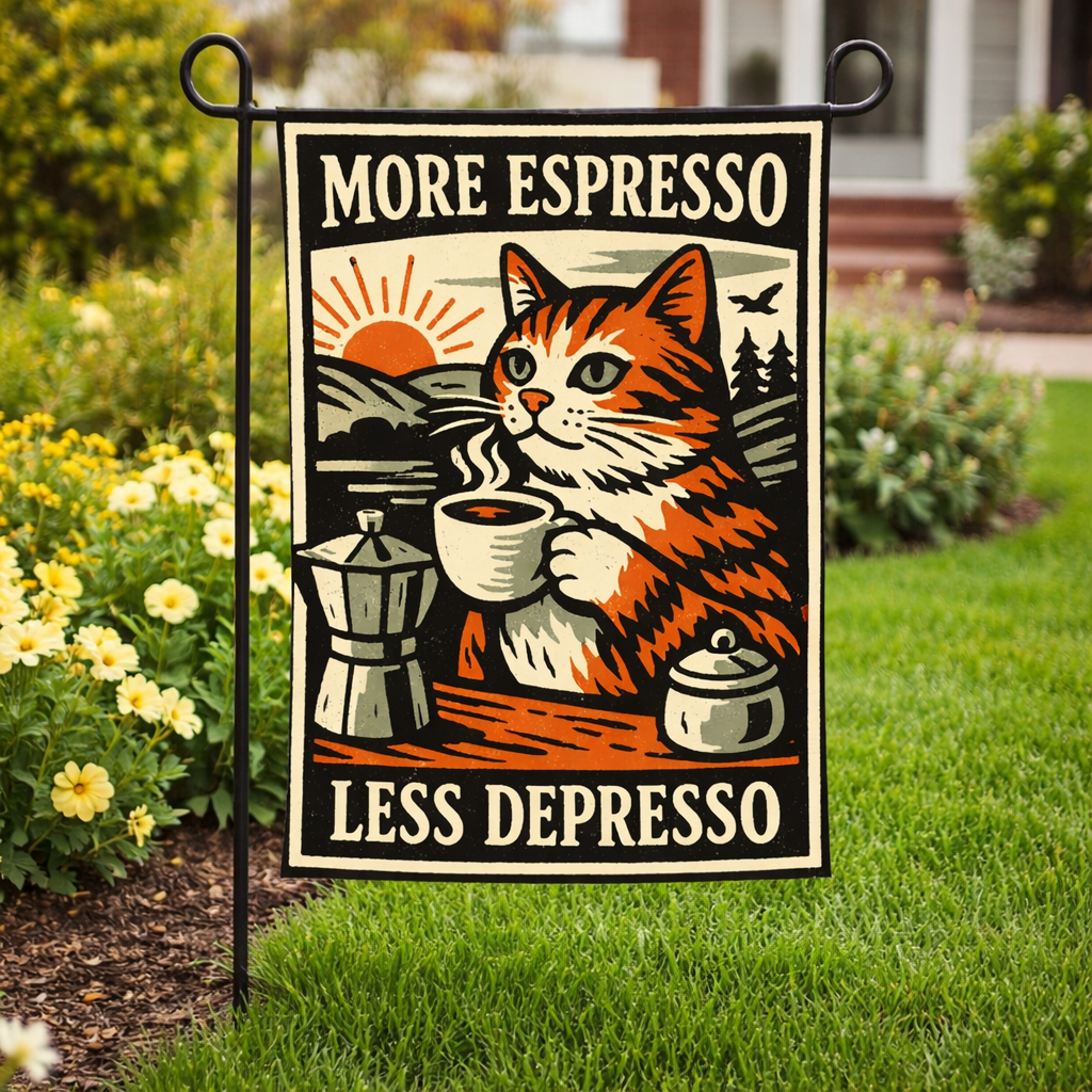 Wholesale ​More Espresso Less Depresso Garden Flag - Shady Front