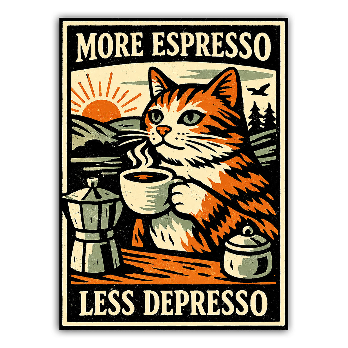 Wholesale ​More Espresso, Less Depresso Sticker - Shady Front