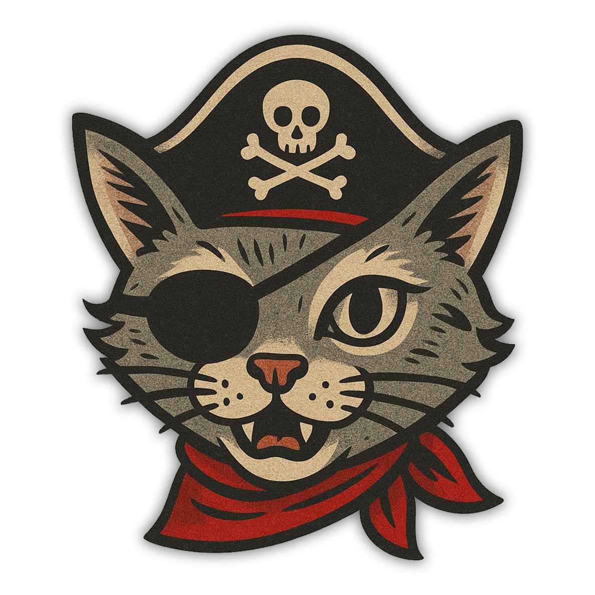 Wholesale ​Pirate Cat Flexible Magnet - Shady Front