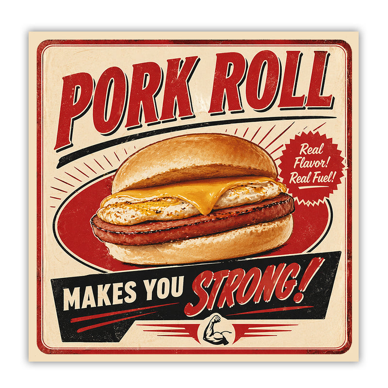 Pork Roll Makes You Strong Sticker Wholesale Supplier - Shady Front