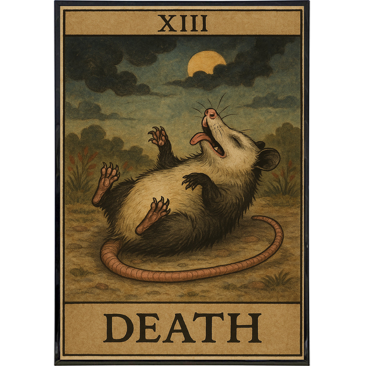 Wholesale ​Possum Playing Death Tarot Original Poster Print - Shady Front