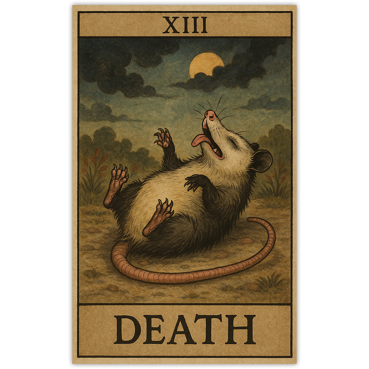 Wholesale ​Possum Playing Death Tarot Sticker - Shady Front