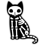 Wholesale ​Skeleton Cat Sticker - Shady Front