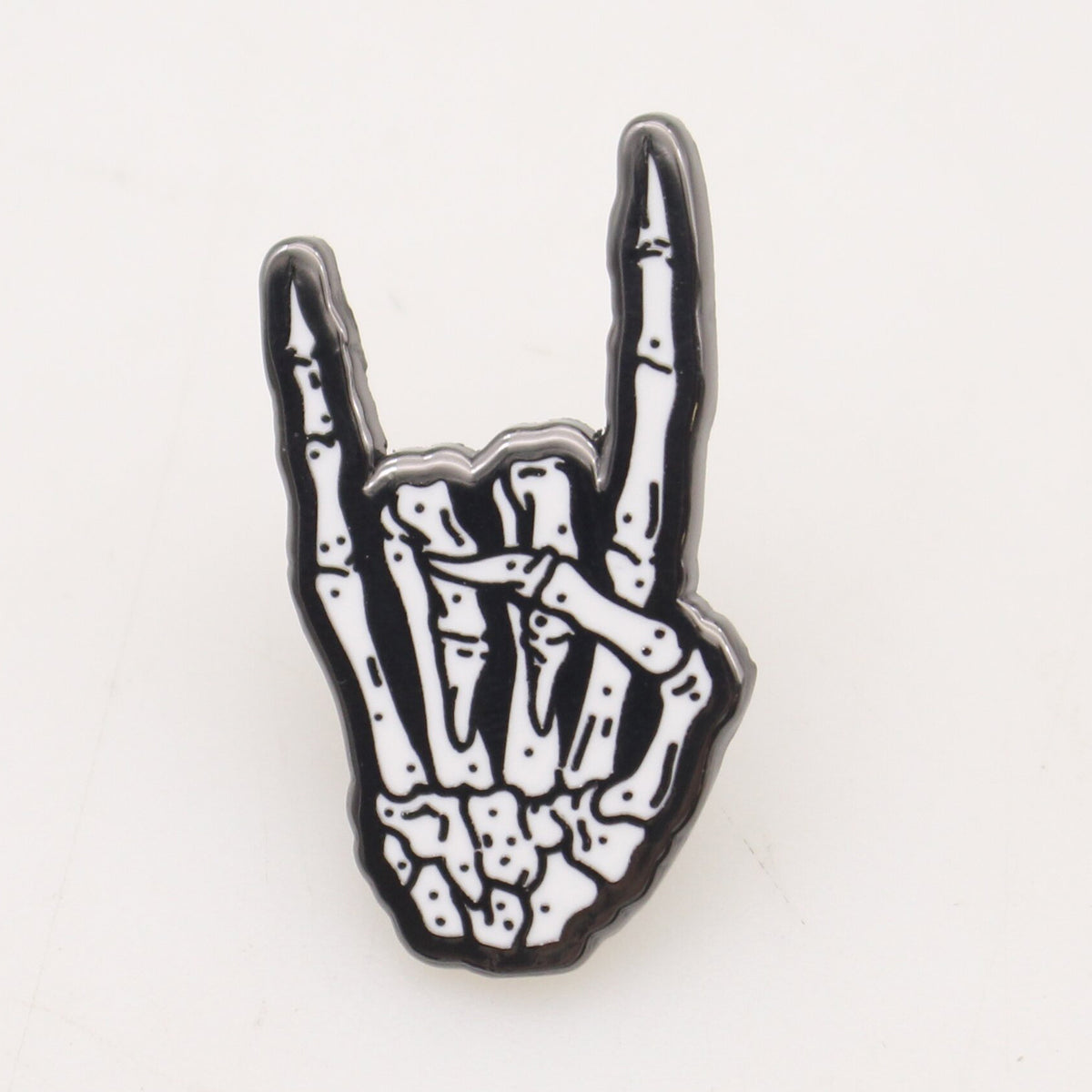 Wholesale ​Skeleton Rock Hand Enamel Pin - Shady Front