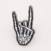 Wholesale ​Skeleton Rock Hand Enamel Pin - Shady Front