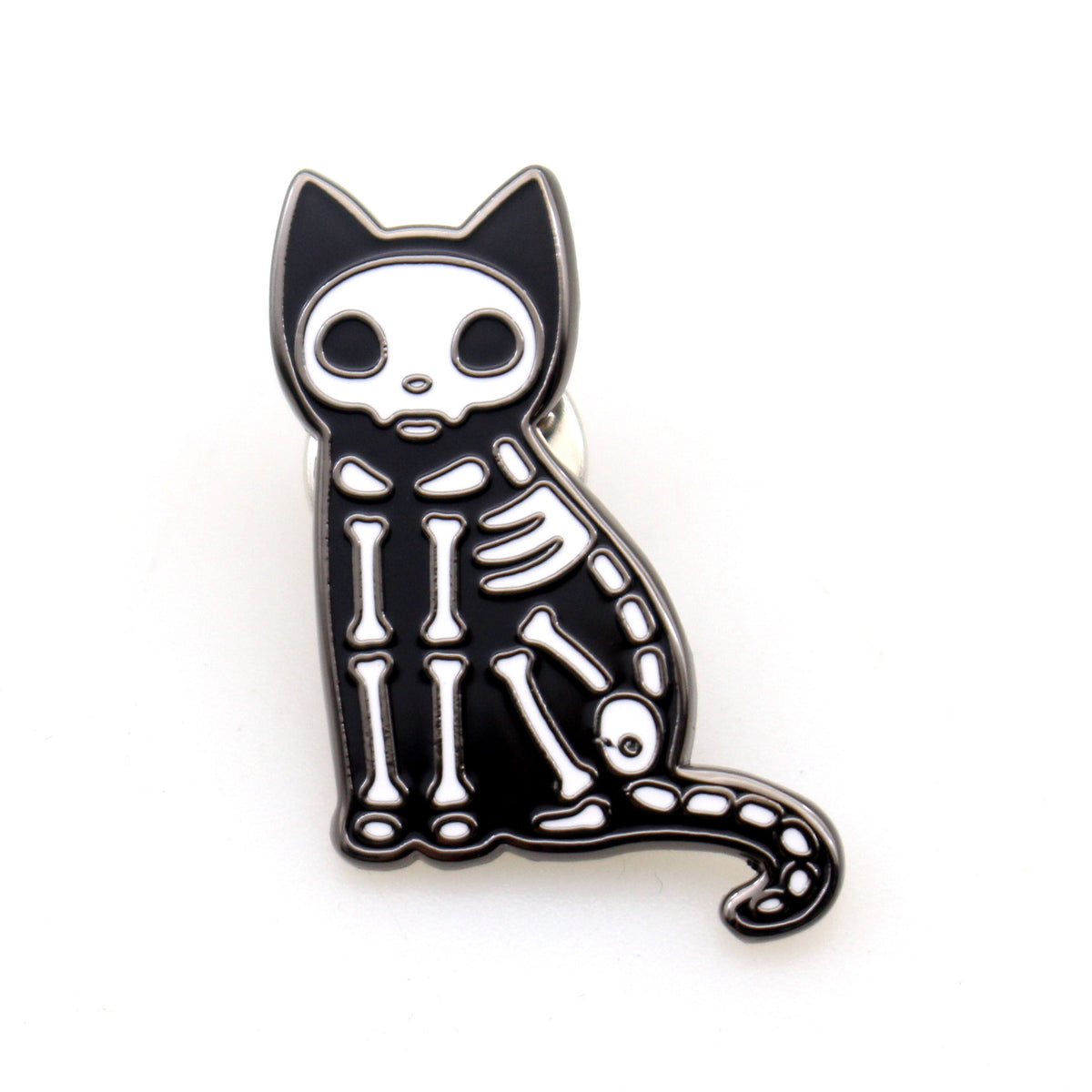 Wholesale ​Skeleton Cat Enamel Pin - Shady Front
