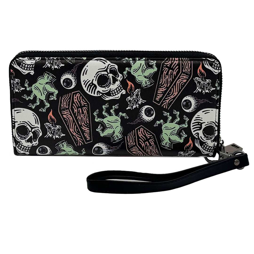 Wholesale ​Coffins and Skulls Clutch Wallet - Shady Front