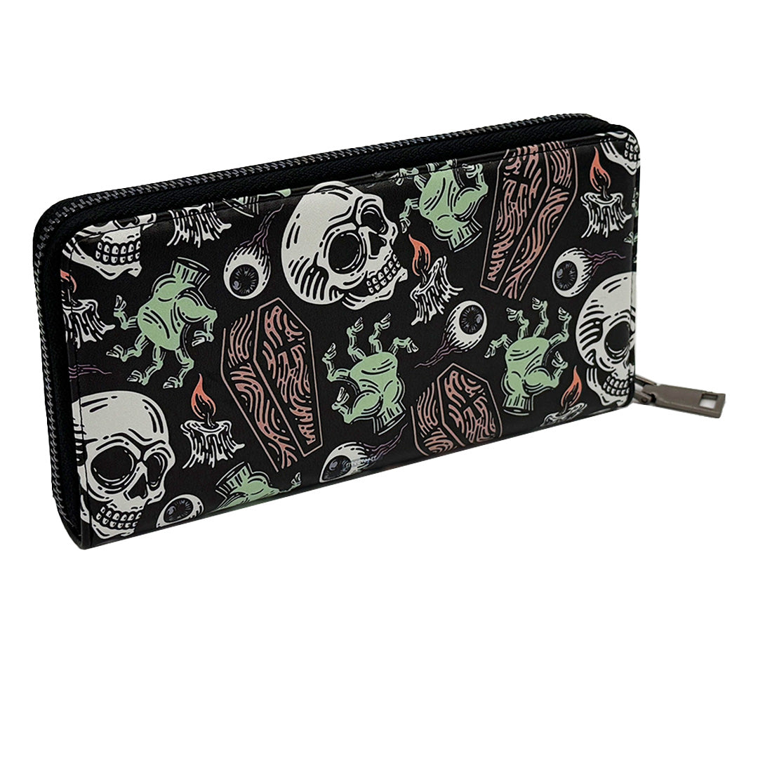 Wholesale ​Coffins and Skulls Clutch Wallet - Shady Front