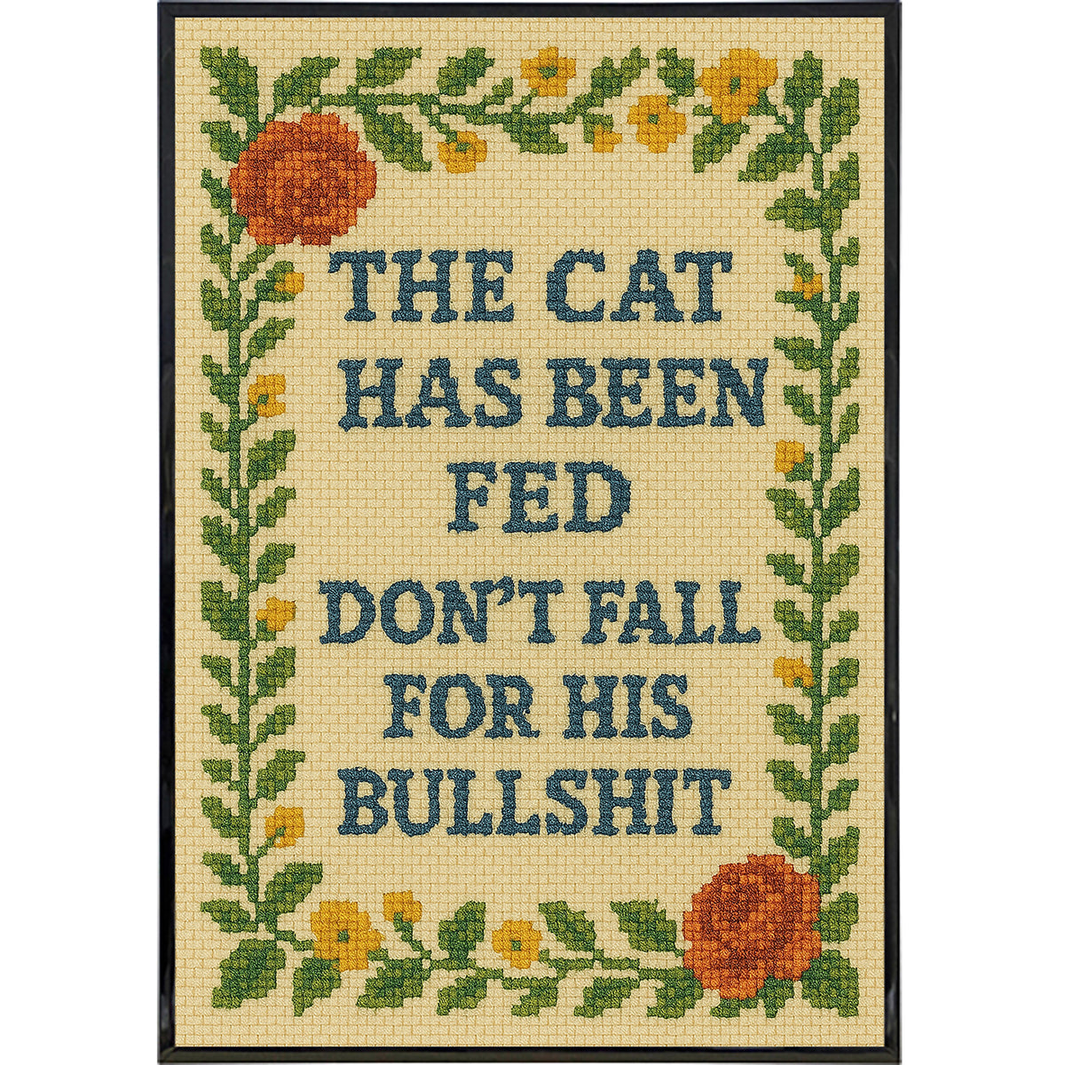 Wholesale ​The Cat Has Been Fed Needlepoint Poster Print - Shady Front