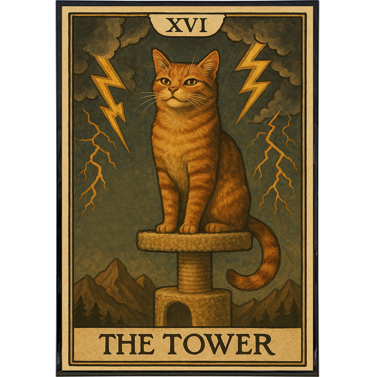 Wholesale ​The Cat Tower Tarot Original Poster Print - Shady Front