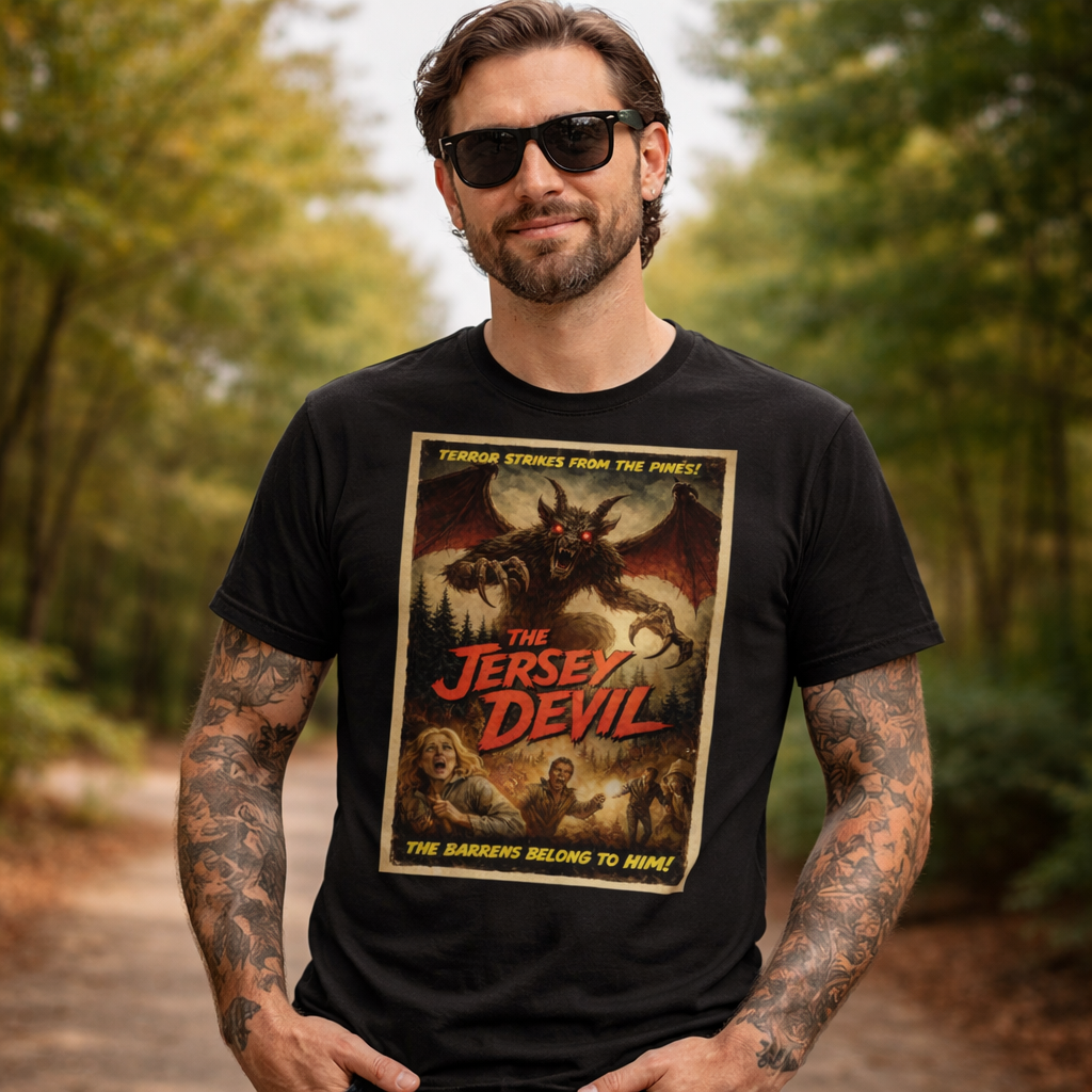 Wholesale ​The Jersey Devil Horror Movie Poster T-Shirt - Shady Front
