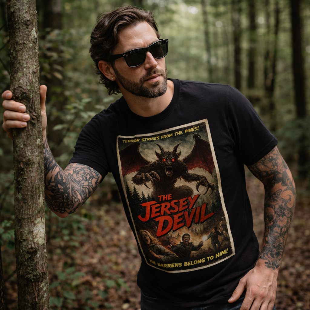 Wholesale ​The Jersey Devil Horror Movie Poster T-Shirt - Shady Front