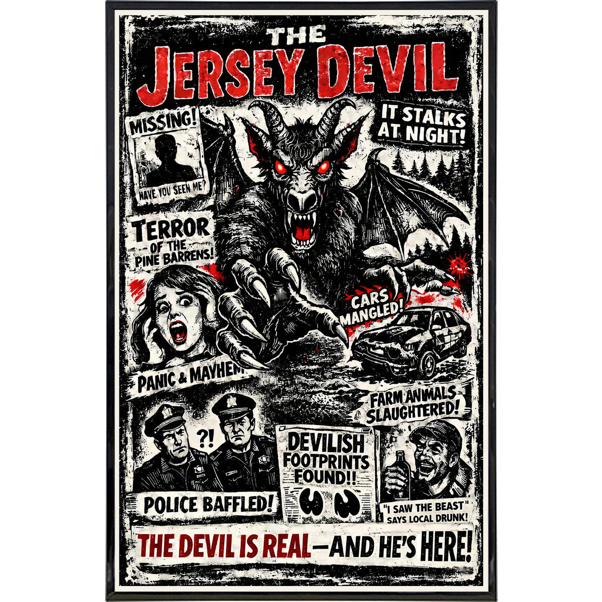 Wholesale ​The Jersey Devil It Stalks at Night Print - Shady Front