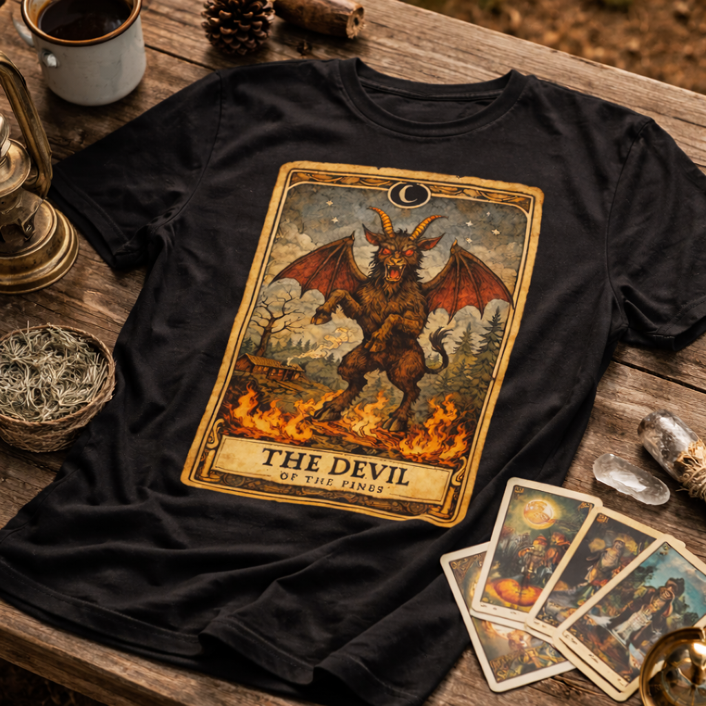 Wholesale ​The Jersey Devil Tarot Card T-Shirt - Shady Front