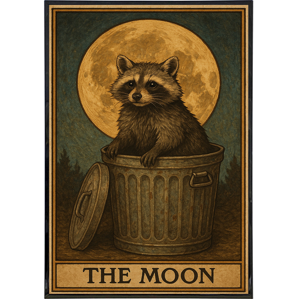 Wholesale ​The Moon Raccoon Tarot Original Poster Print - Shady Front