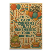 Wholesale ​This Card Confirms I Remembered Your Birthday Card - Shady Front