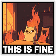 Wholesale ​This Is Fine Cat Sticker - Shady Front