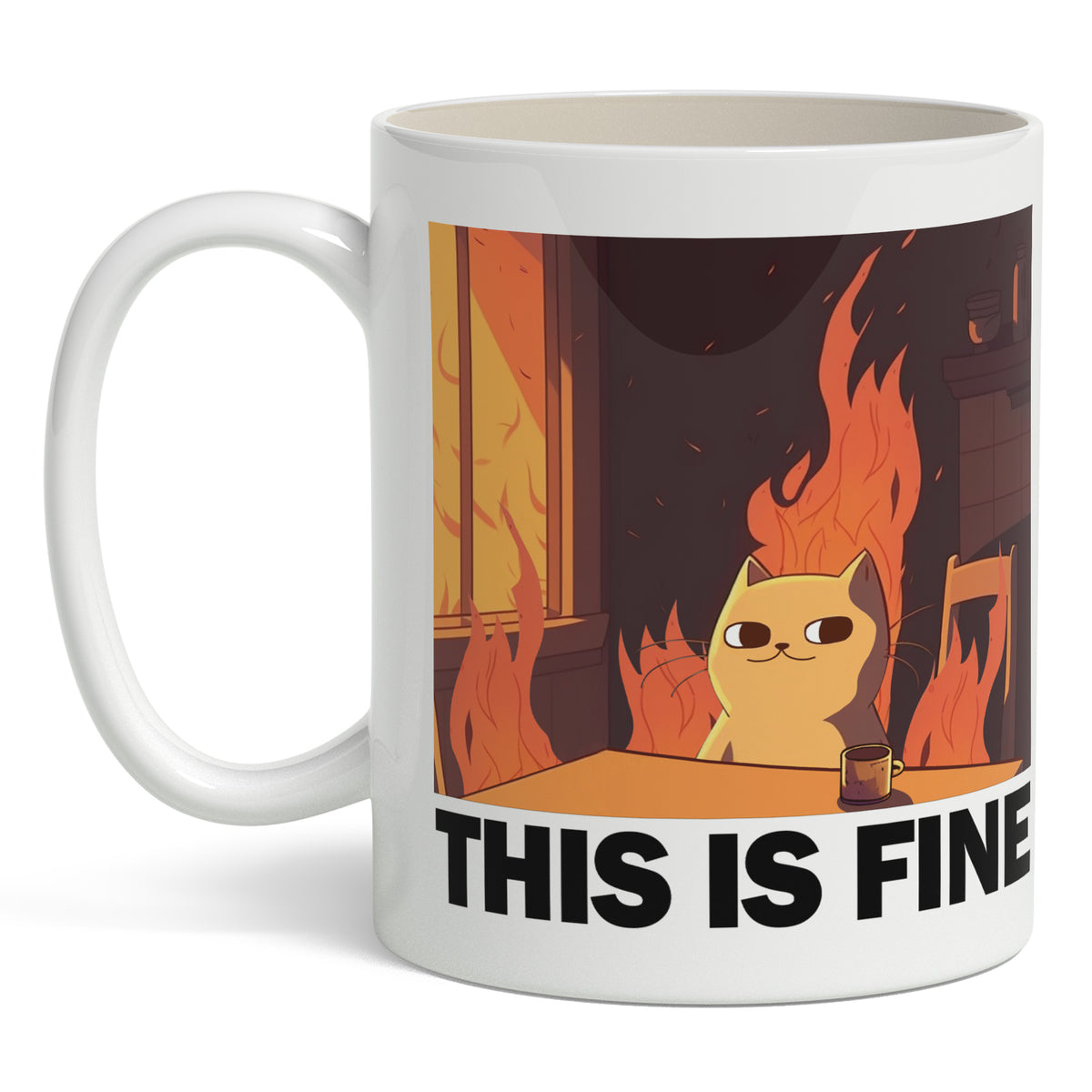 Wholesale ​This Is Fine Cat Mug - Shady Front
