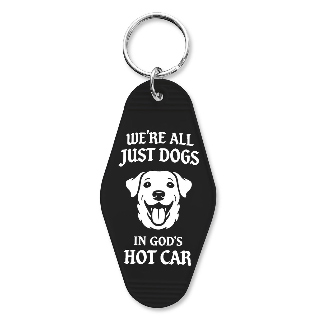 Wholesale ​We're All Just Dogs In Gods Hot Car Room Keychain - Shady Front